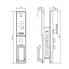 Биометрический врезной дверной замок Smart lock Замок DZ011B