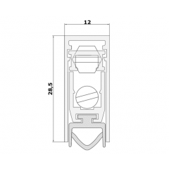 1712 Порог алюминиевый с резиновой вставкой 103-93см 1712 Порог алюминиевый с резиновой вставкой 103-93см