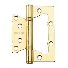 Петля дверная универсальная без врезки с двумя подшипниками ADDEN BAU. 100X75X2.5 BUT POLISH GOLD (цвет БЛЕСТЯЩЕЕ ЗОЛОТО)