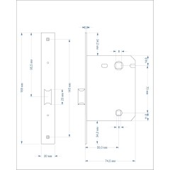 Защёлка врезная сантехническая ADDEN BAU. WC 5070 CHROME (цвет ХРОМ БЛЕСТЯЩИЙ)