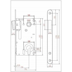 Защёлка врезная магнитная под ключевой цилиндр ADDEN BAU. KEY MAG 5085 GOLD (цвет ЗОЛОТО БЛЕСТЯЩЕЕ)