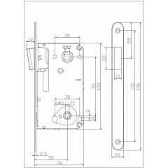 Защёлка врезная магнитная сантехническая ADDEN BAU. WC MAG 5090 BRONZE (цвет БРОНЗА)