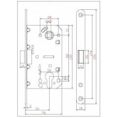 Защёлка врезная под ключевой цилиндр ADDEN BAU. KEY 418 BRONZE (цвет БРОНЗА)