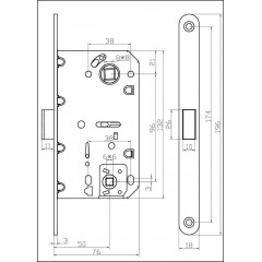 Защёлка врезная магнитная сантехническая ADDEN BAU WC-5096 MAG WHITE (цвет БЕЛЫЙ)