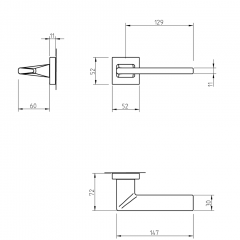 Дверная ручка на розетке Tupai Vizion 4140 Q 141 титан Дверная ручка на розетке Tupai Vizion 4140 Q 141 титан