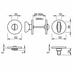 Накладка Tupai 4041 R 5S 96 хром матовый