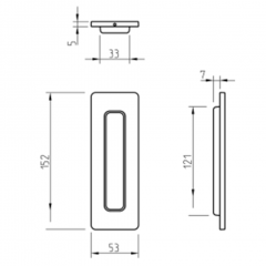 Ручка на раздвижные двери Tupai 4181 5S -142 никель