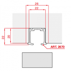 Foldy Направляющая для складной системы 2670 1м неанодированная Foldy Направляющая для складной системы 2670 1м неанодированная
