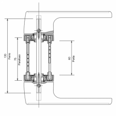 Ручка Tupai Square 2275 Q-153 Special (дв. полотно 60 мм) черный