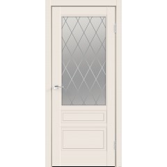 Дверное полотно Эмаль SCANDI 3V цвет Слоновая кость стекло РОМБ Мателюкс Дверное полотно Эмаль SCANDI 3V цвет Слоновая кость стекло РОМБ Мателюкс