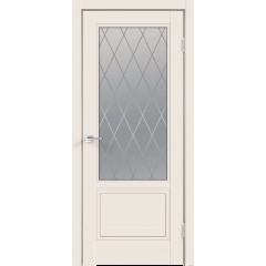 Дверное полотно Эмаль SCANDI 2V цвет Слоновая кость стекло РОМБ Мателюкс Дверное полотно Эмаль SCANDI 2V цвет Слоновая кость стекло РОМБ Мателюкс