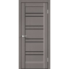 Деверь межкомнатная SoftTouch SoftTouch PREMIER 18 цвет Ясень грей структурный стекло Лакобель черное