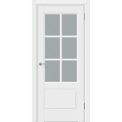 Дверное полотно Эмаль SCANDI 32V цвет Белый стекло Мателюкс