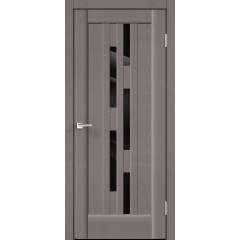 Деверь межкомнатная SoftTouch SoftTouch PREMIER 8 цвет Ясень грей структурный стекло Лакобель черное