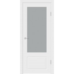 Дверное полотно Эмаль Flat 2V цвет Белый стекло Мателюкс