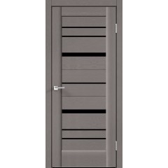 Деверь межкомнатная SoftTouch SoftTouch PREMIER 22 цвет Ясень грей структурный стекло Лакобель черное