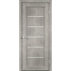 Деверь межкомнатная Экошпон NEXT 1 цвет Муар светло-серый стекло Мателюкс