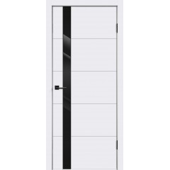 Деверь межкомнатная Эмаль SCANDI F Z1 цвет Белый стекло Лакобель черное