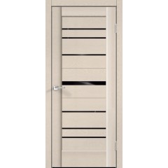 Деверь межкомнатная SoftTouch SoftTouch PREMIER 20 цвет Ясень капучино структурный стекло Лакобель черное