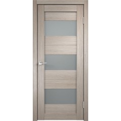 Деверь межкомнатная Экошпон DUPLEX 5 цвет Капучино стекло Мателюкс