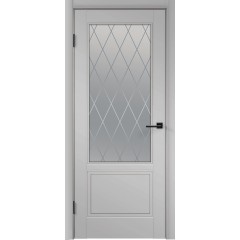 Дверное полотно Эмаль SCANDI 2V цвет Светло-серый стекло РОМБ Мателюкс Дверное полотно Эмаль SCANDI 2V цвет Светло-серый стекло РОМБ Мателюкс