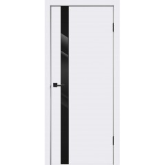 Дверное полотно Эмаль SCANDI 1 Z1 цвет Белый стекло Лакобель черное