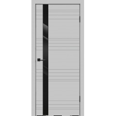 Деверь межкомнатная Эмаль SCANDI N Z1 цвет Светло-серый стекло Лакобель черное