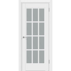 Дверное полотно Эмаль SCANDI 12V цвет Белый стекло Мателюкс