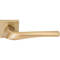 Дверная ручка на квадратной розетке 278 MINERVA БЛЕСТЯЩЕЕ ЗОЛОТО (FIXA)