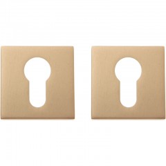 Дверная накладка под цилиндр квадратная БЛЕСТЯЩЕЕ ЗОЛОТО (FIXA)