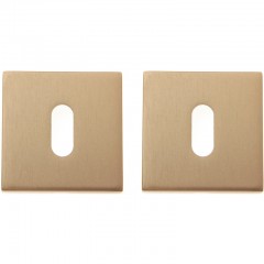 Дверная накладка под сувальдный ключ квадратная БЛЕСТЯЩЕЕ ЗОЛОТО (FIXA)