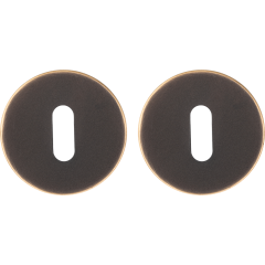 Дверная накладка под сувальдный ключ круглая ALYA NS34 Затемненная бронза (FIXA)