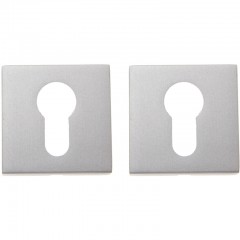 Дверная накладка под цилиндр квадратная ЭКО ХРОМ (FIXA)