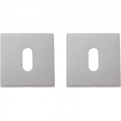 Дверная накладка под сувальдный ключ квадратная ЭКО ХРОМ (FIXA)