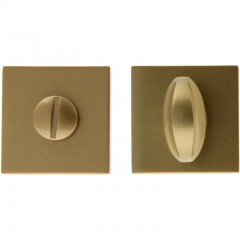 Дверная накладка сантехническая квадратная МАТОВОЕ ЗОЛОТО (FIXA)