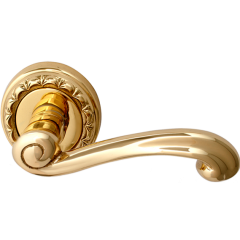 Дверная ручка на розетке 131D Riccio Полированная латунь