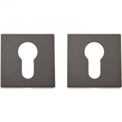 Дверная накладка под цилиндр квадратная ГРАФИТ (FIXA)