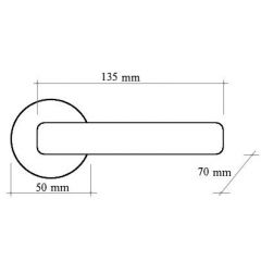 Дверная ручка на розетке 246V Nike Затемненное серебро