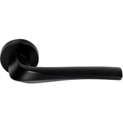 Дверная ручка на круглой розетке 278 R MINERVA ЧЕРНЫЙ МАТОВЫЙ (FIXA)