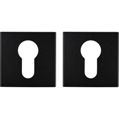 Дверная накладка под цилиндр квадратная ЧЕРНЫЙ МАТОВЫЙ (FIXA)