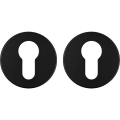 Дверная накладка под цилиндр круглая ЧЁРНЫЙ МАТОВЫЙ (FIXA)