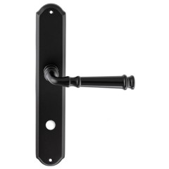 Дверная ручка BONO (Боно) 328 на планке PL01 черный матовый F22 сантехническая завертка WC