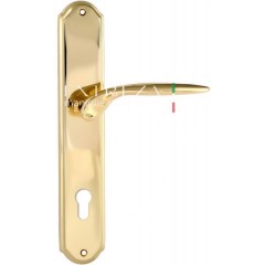 Дверная ручка CALIPSO (Калипсо) 311 на планке PL01 полированная латунь F01 под цилиндровый механизм CYL