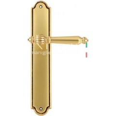 Дверная ручка DANIEL (Даниел) 308 на планке PL03 французское золото + коричневый F59 Дверная ручка DANIEL (Даниел) 308 на планке PL03 французское золото + коричневый F59