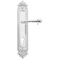 Дверная ручка EVA (Эва) 319 на планке PL02 CYL полированный хром F04