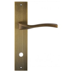 Дверная ручка Hi-Tech PERLA (Перла) 114 на планке PL11 матовая бронза F03 без доп. запирания PASS