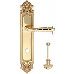Дверная ручка PETRA (Петра) 304 на планке PL02 WC полированная латунь F01
