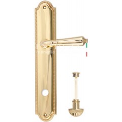 Дверная ручка PETRA (Петра) 304 на планке PL03 WC полированная латунь F01