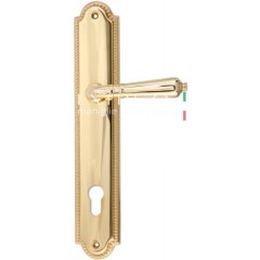 Дверная ручка PETRA (Петра) 304 на планке PL03 CYL полированная латунь F01