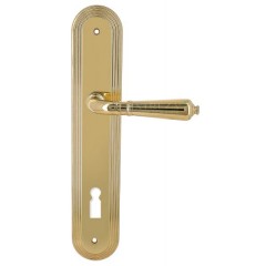 Дверная ручка PETRA (Петра) 304 на планке PL05 KEY полированная латунь F01